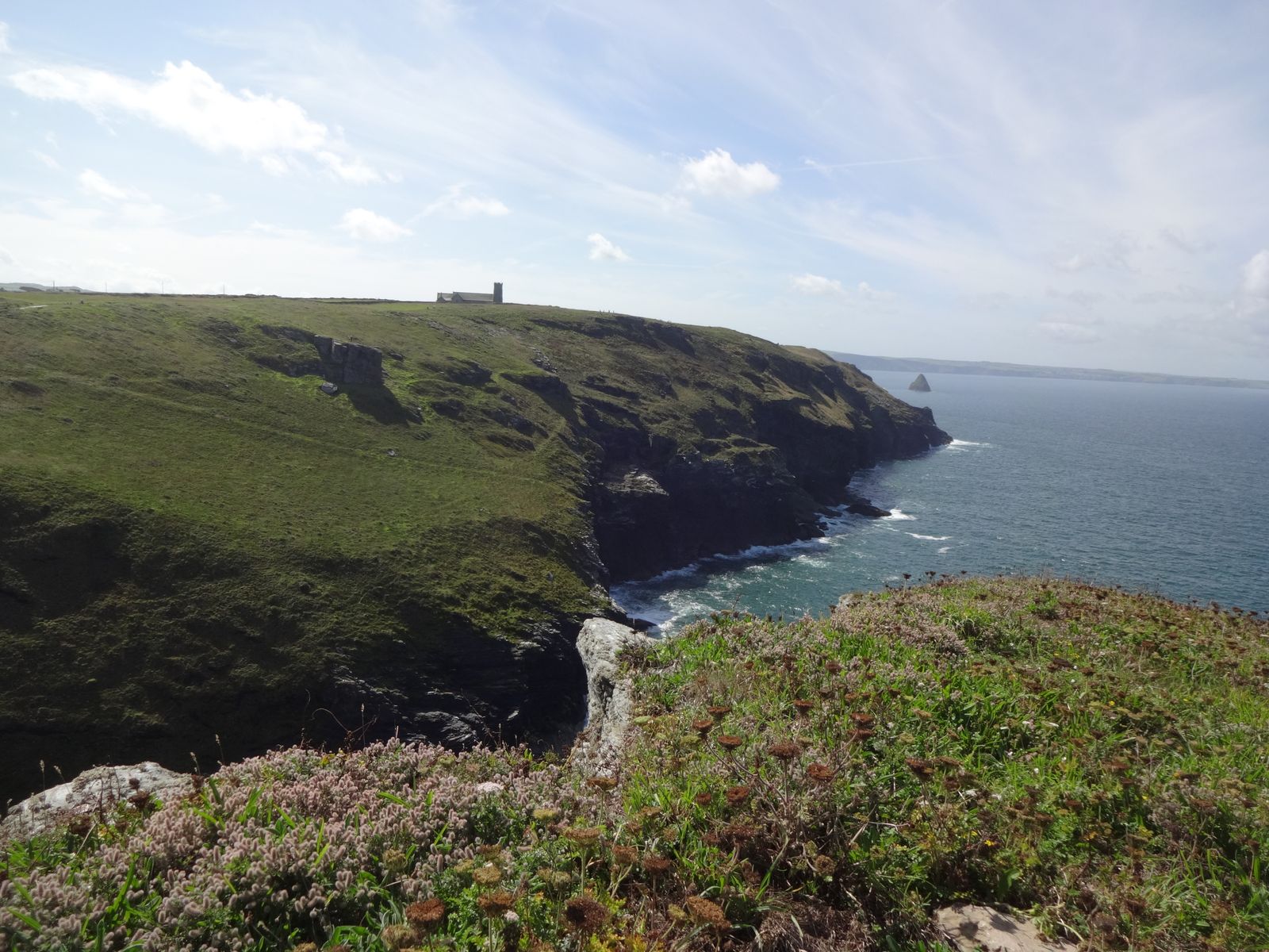 Dramatic cliffs and coastline at Tintagel in Cornwall